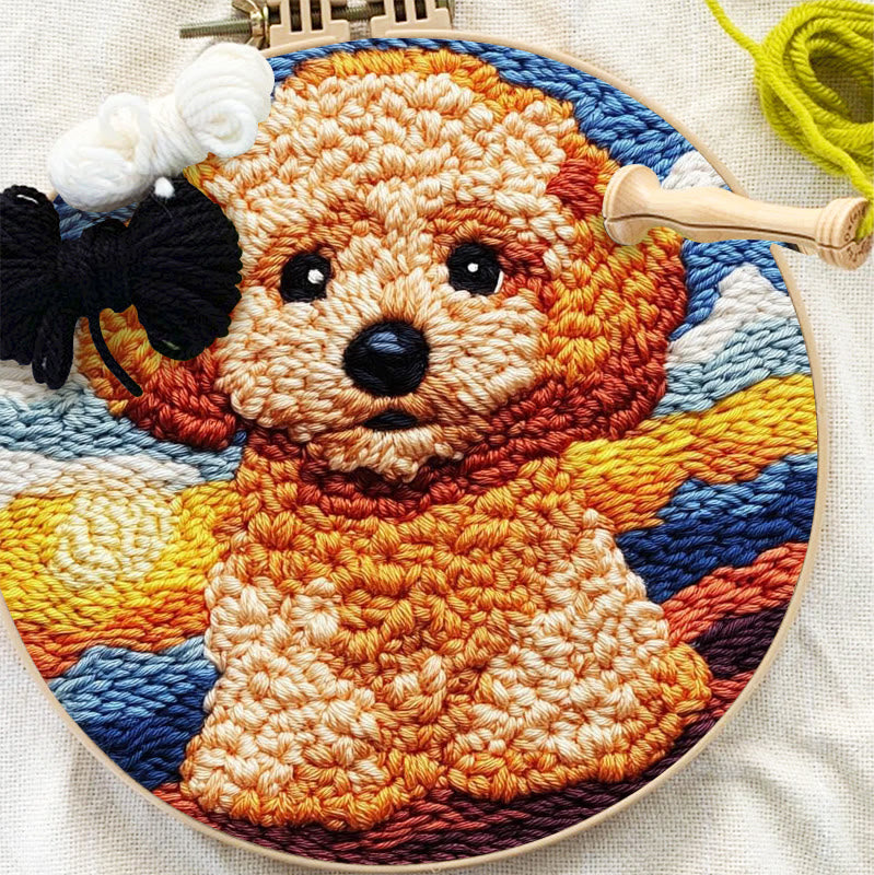  Poodle Dog Punch Needle Kit - Adorable Puppy Craft | Unique Handmade Artwork  - image 5