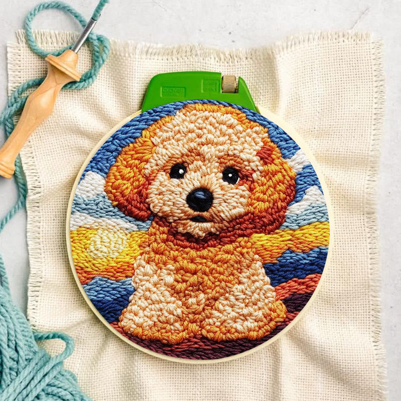  Poodle Dog Punch Needle Kit - Adorable Puppy Craft | Unique Handmade Artwork  - image 6
