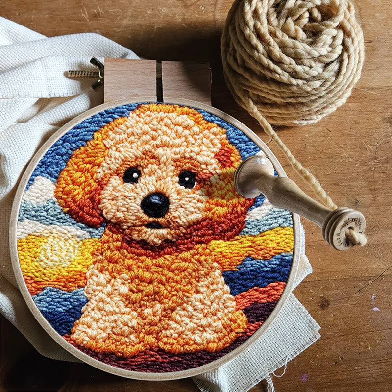  Poodle Dog Punch Needle Kit - Adorable Puppy Craft | Unique Handmade Artwork  - image 4