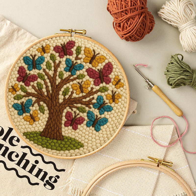 Butterfly Tree Punch Needle Kit - Creative Coaster Craft | Perfect For Desk Decor - image 5