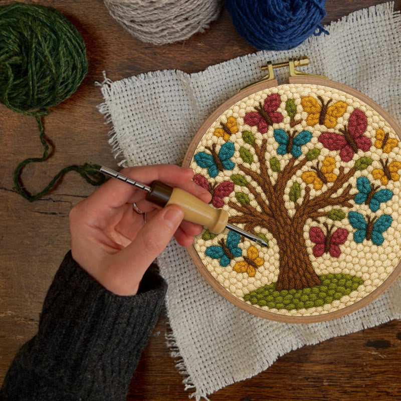 Butterfly Tree Punch Needle Kit - Creative Coaster Craft | Perfect For Desk Decor - image 6