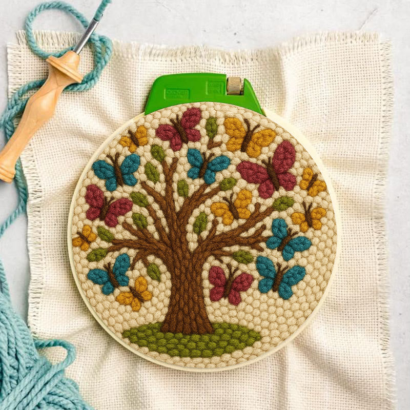Butterfly Tree Punch Needle Kit - Creative Coaster Craft | Perfect For Desk Decor - image 4