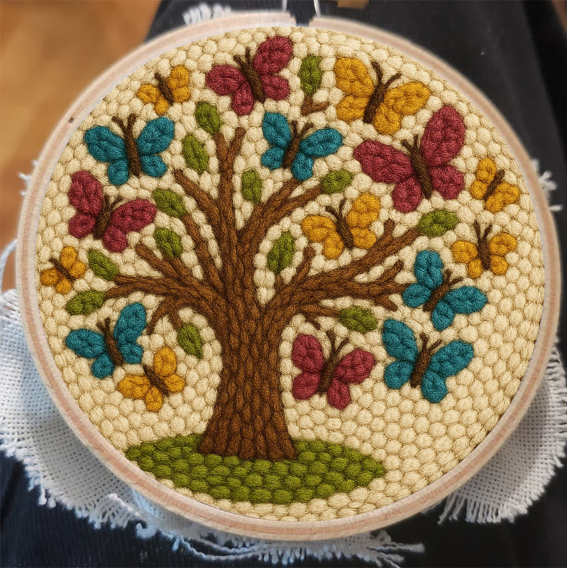 Butterfly Tree Punch Needle Kit - Creative Coaster Craft | Perfect For Desk Decor - image 2