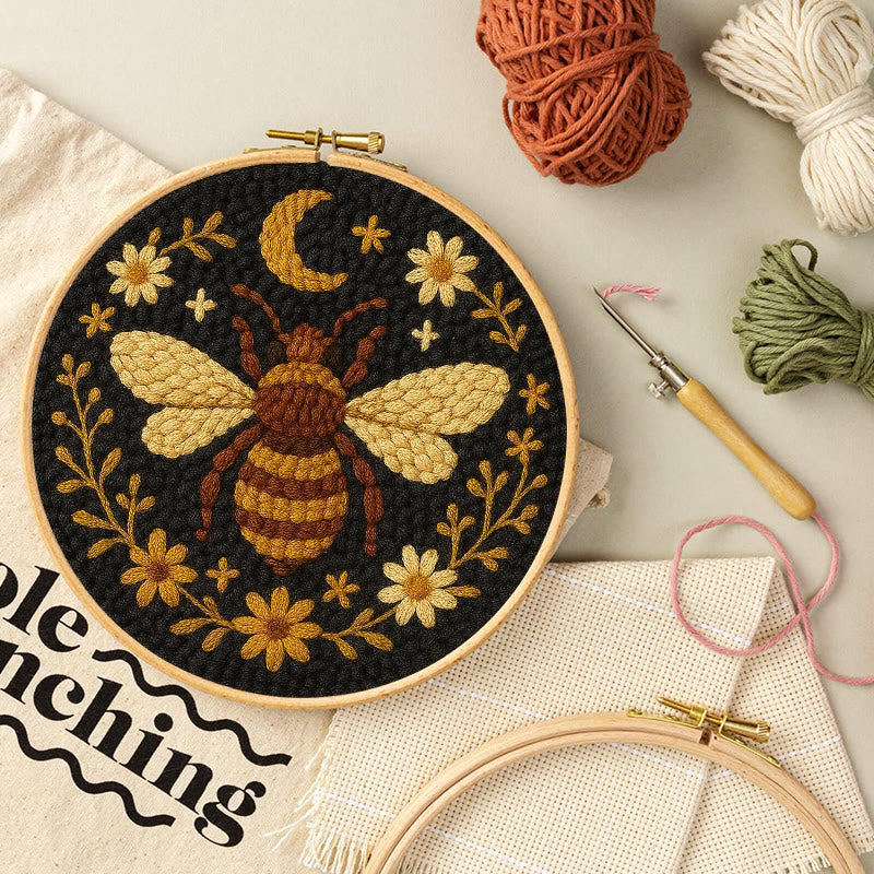 Bumble Bee Punch Needle Kit -  Handmade Decorative Needlepoint | Diy Wall Hanging - image 2
