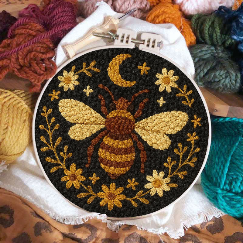 Bumble Bee Punch Needle Kit -  Handmade Decorative Needlepoint | Diy Wall Hanging - image 3