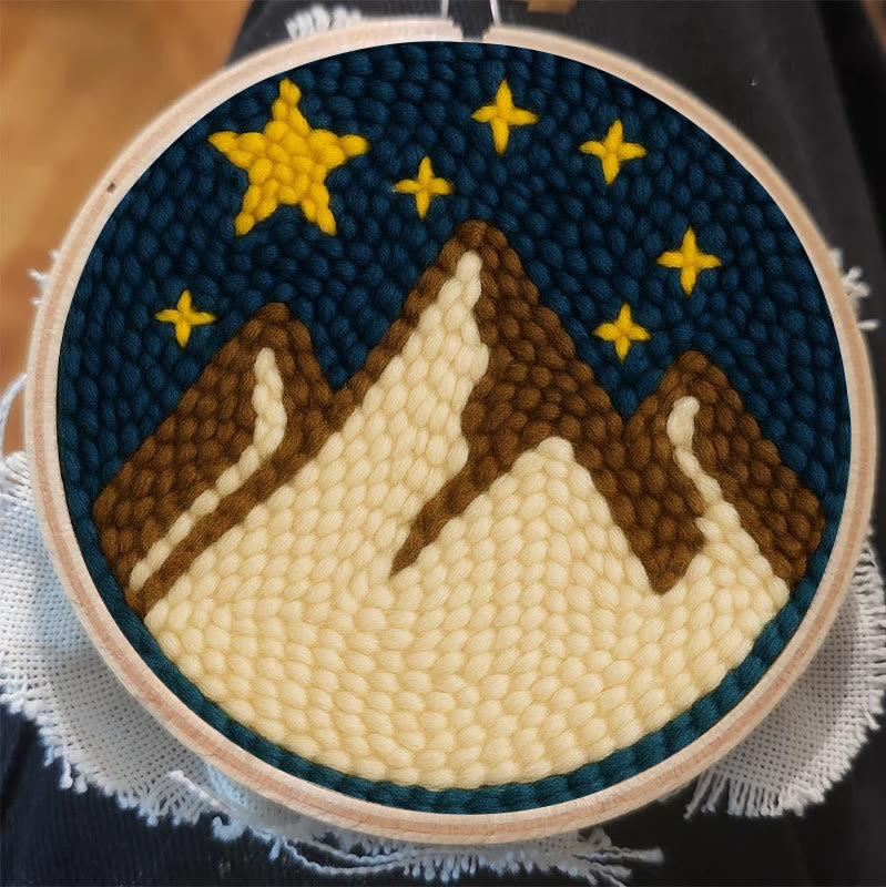 Desert Night Punch Needle Kit - Landscape needle artwork  | Beginner Friendly Craft - image 1