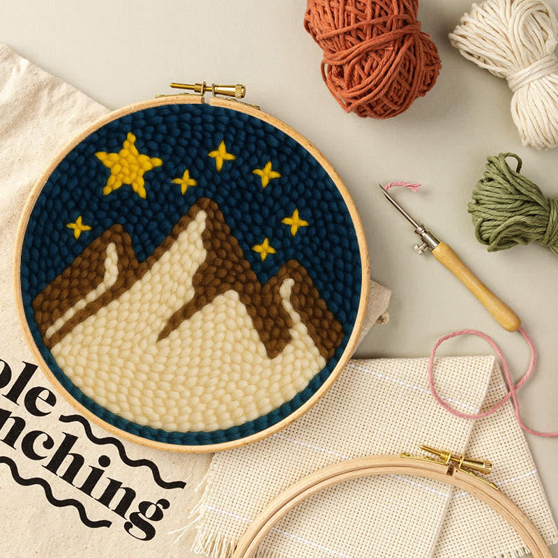 Desert Night Punch Needle Kit - Landscape needle artwork  | Beginner Friendly Craft - image 4