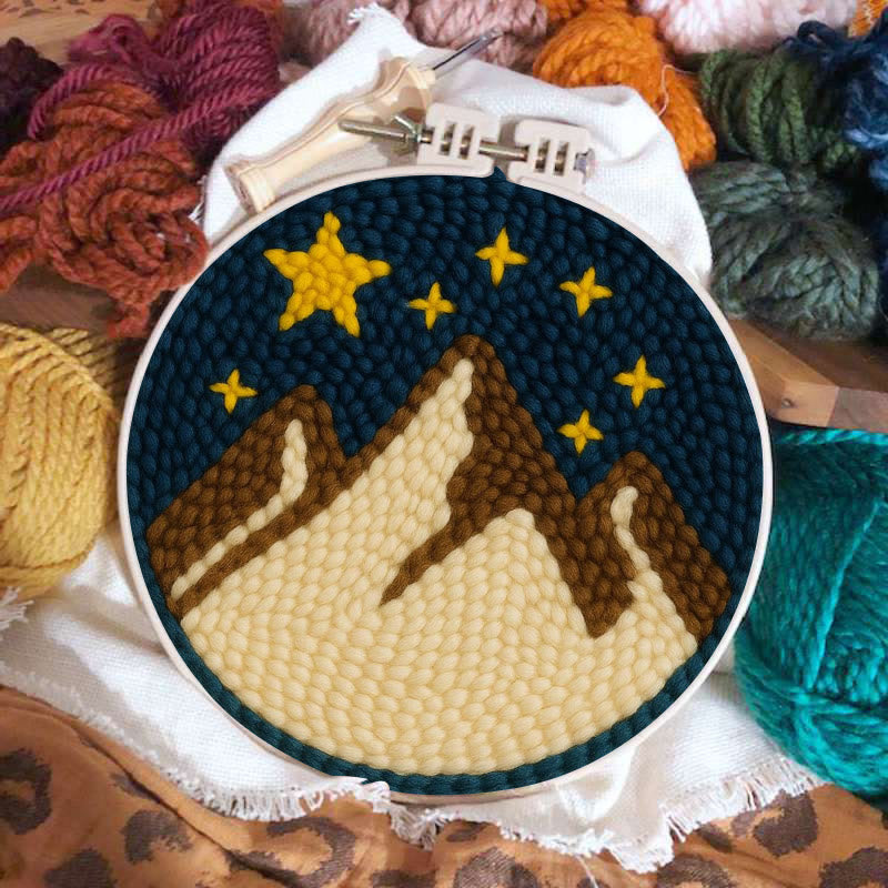 Desert Night Punch Needle Kit - Landscape needle artwork  | Beginner Friendly Craft - image 3