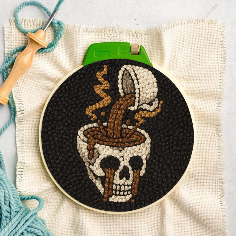 Coffee Skull Punch Needle Kit - Spooky Halloween Craft | Perfect For Holiday Decor - image 7