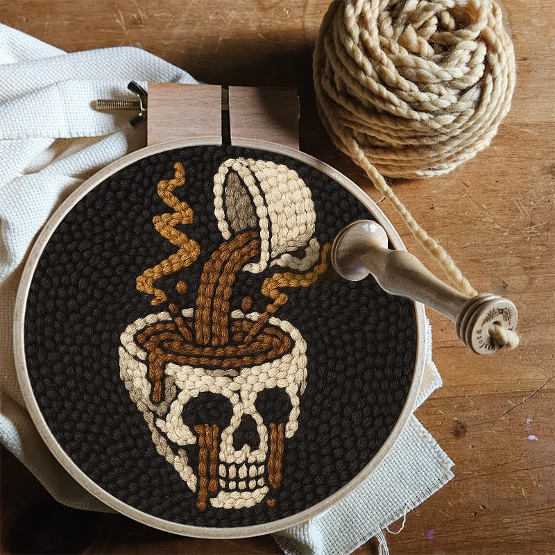 Coffee Skull Punch Needle Kit - Spooky Halloween Craft | Perfect For Holiday Decor - image 5