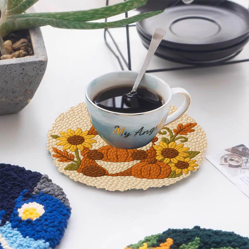 Sunflower Gnome Punch Needle Kit - Halloween Pumpkin Craft | Holiday Handmade Decor - image 11