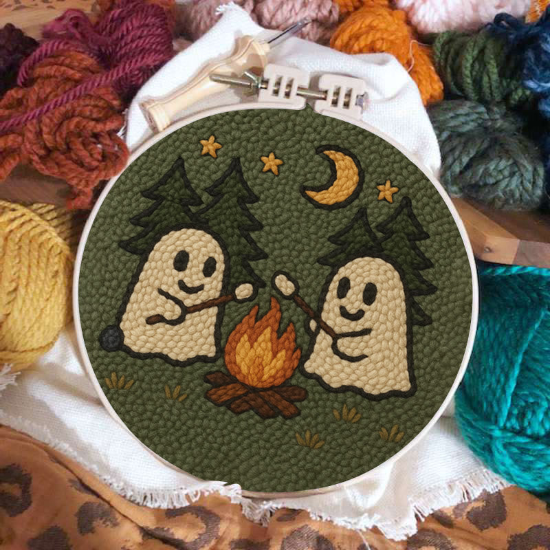 Campfire Ghost Punch Needle Kit - Spooky Halloween Coaster | Beginner Friendly Craft  - image 7