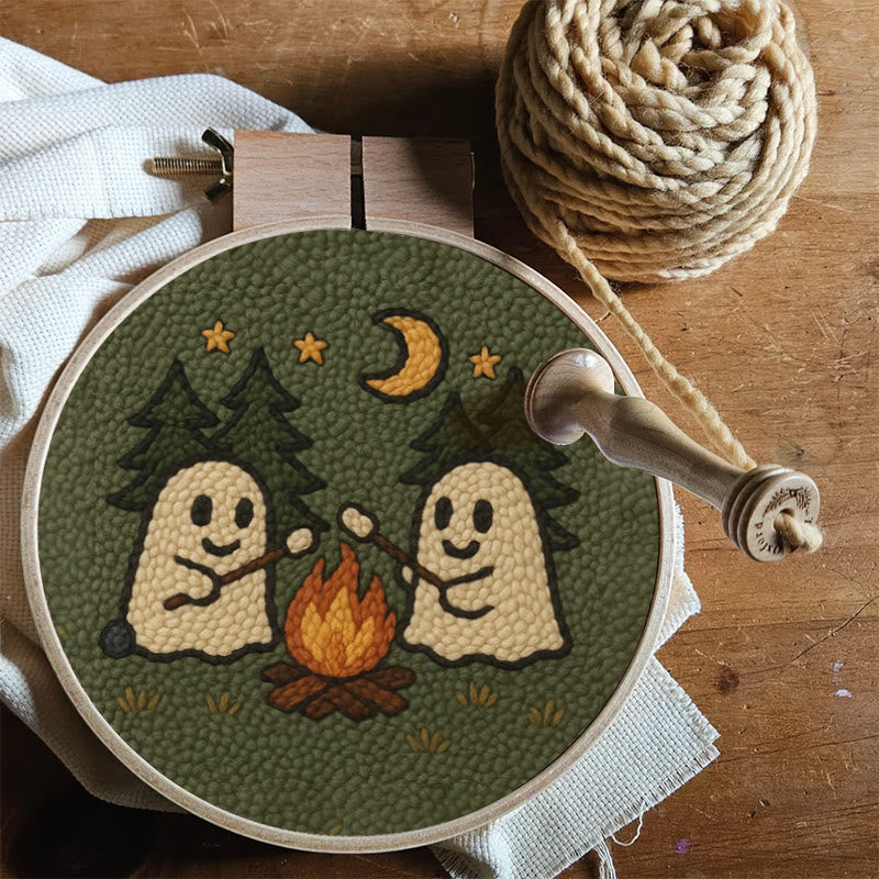 Campfire Ghost Punch Needle Kit - Spooky Halloween Coaster | Beginner Friendly Craft  - image 6