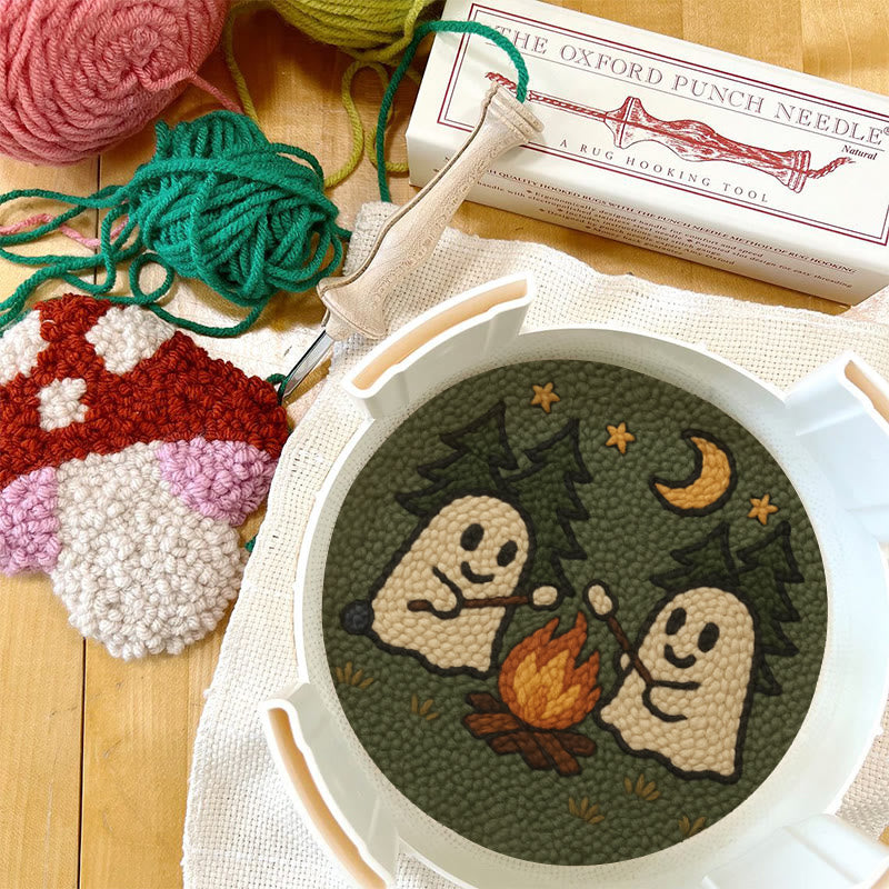 Campfire Ghost Punch Needle Kit - Spooky Halloween Coaster | Beginner Friendly Craft  - image 8