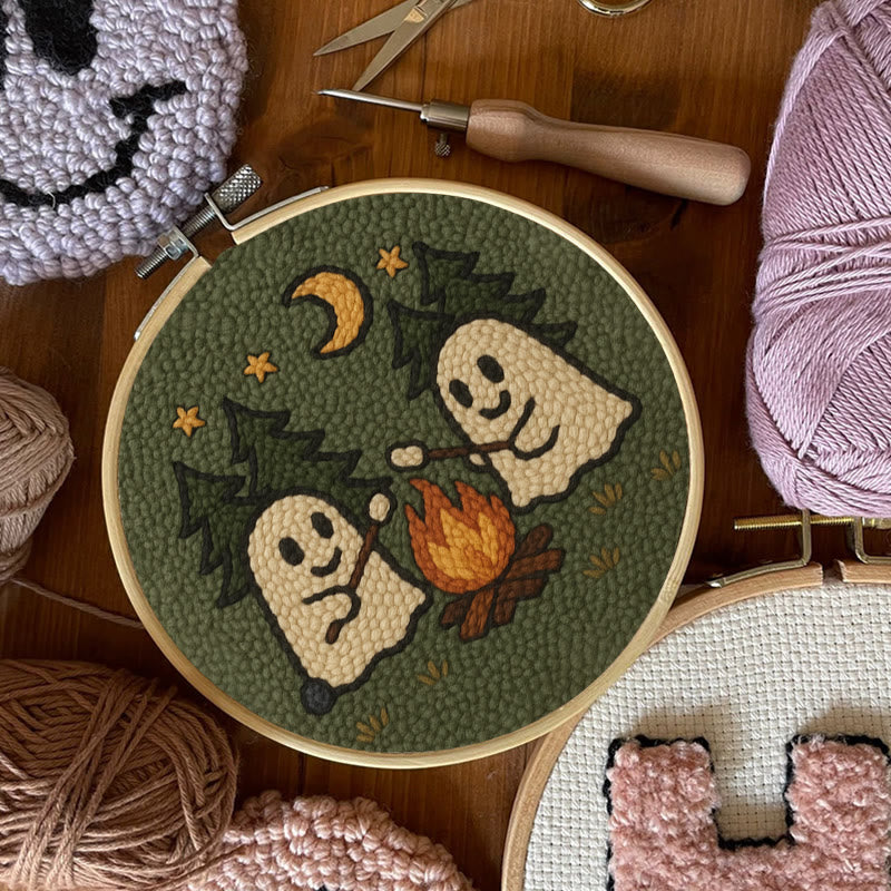 Campfire Ghost Punch Needle Kit - Spooky Halloween Coaster | Beginner Friendly Craft  - image 5