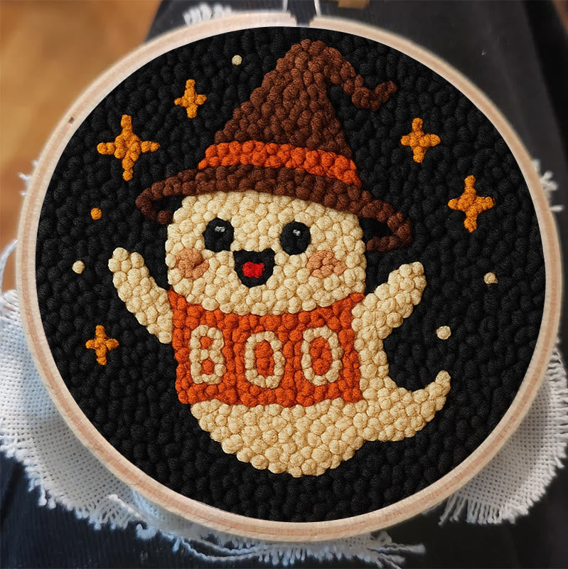 Happy Boo Punch Needle Kit - Cute Halloween Craft |  Beginner Stitching Pattern - image 4