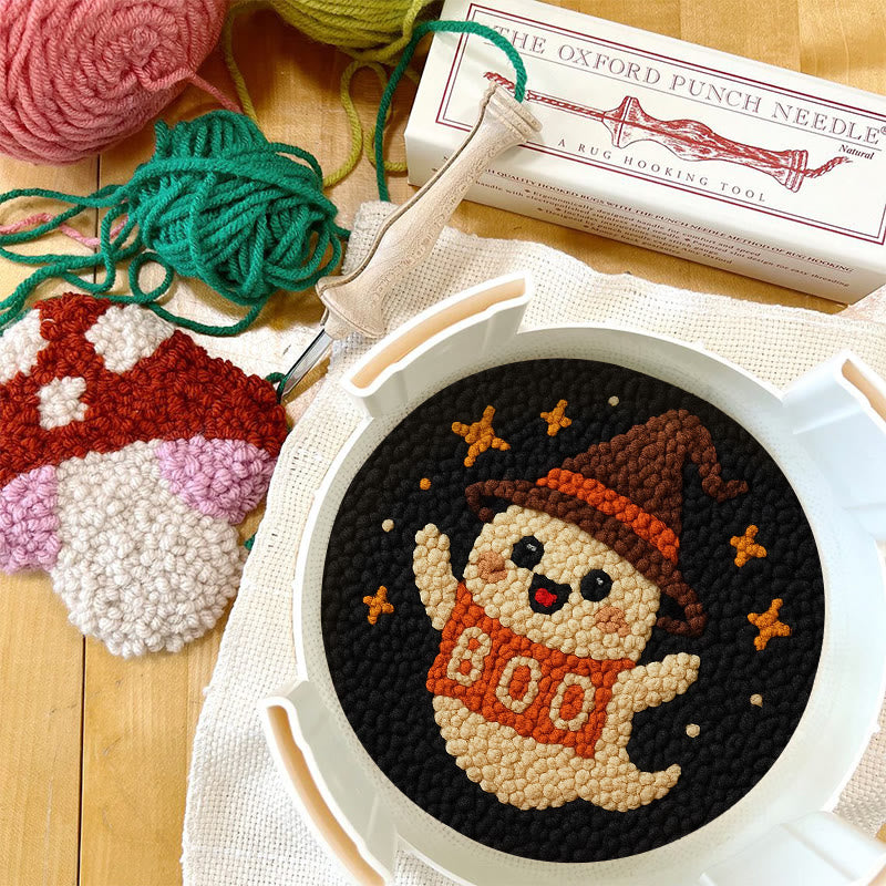 Happy Boo Punch Needle Kit - Cute Halloween Craft |  Beginner Stitching Pattern - image 9