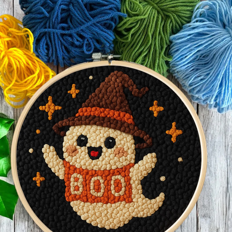 Happy Boo Punch Needle Kit - Cute Halloween Craft |  Beginner Stitching Pattern - image 5