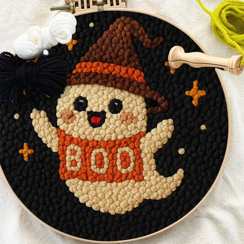 Happy Boo Punch Needle Kit - Cute Halloween Craft |  Beginner Stitching Pattern - image 7