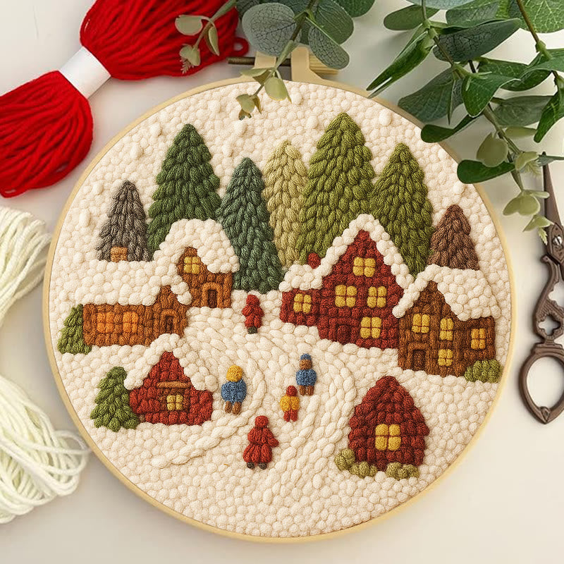  Winter Scene Punch Needle Kit - Christmas Handmade Craft | Christmas Home Ornament - image 6