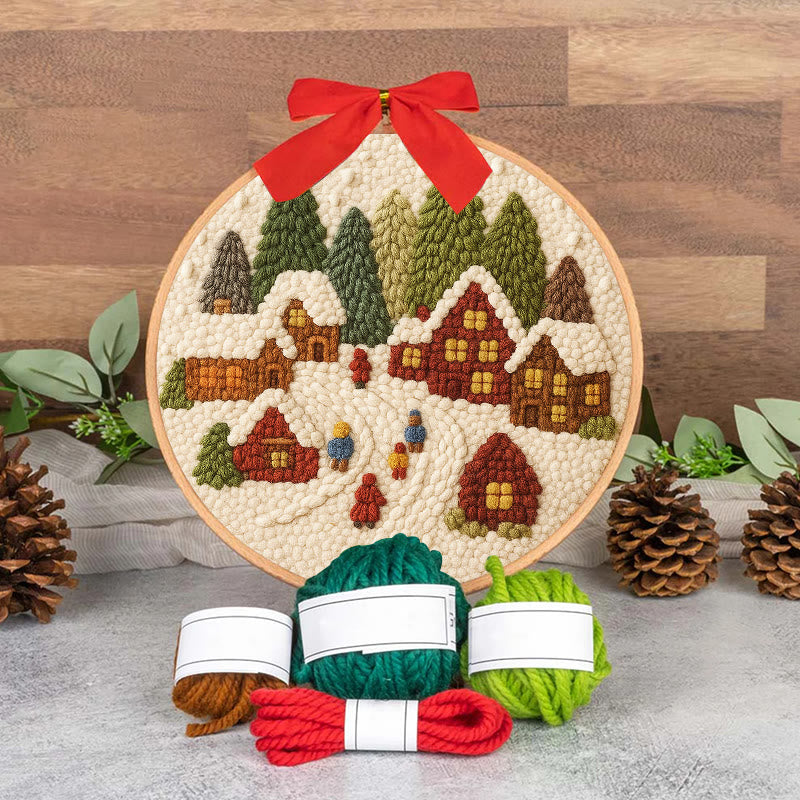  Winter Scene Punch Needle Kit - Christmas Handmade Craft | Christmas Home Ornament - image 11
