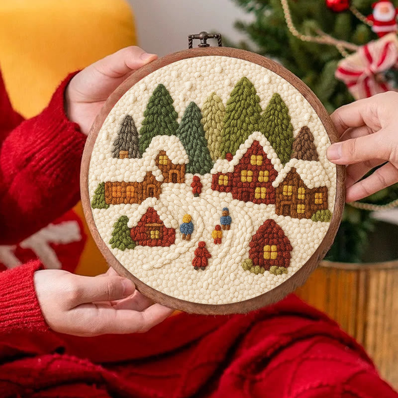  Winter Scene Punch Needle Kit - Christmas Handmade Craft | Christmas Home Ornament - image 3