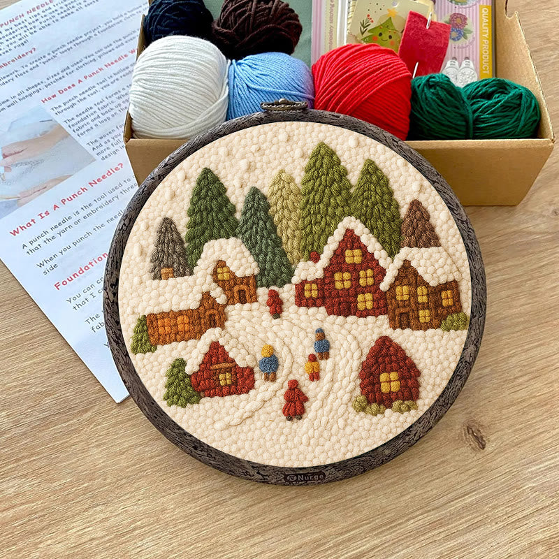  Winter Scene Punch Needle Kit - Christmas Handmade Craft | Christmas Home Ornament - image 7