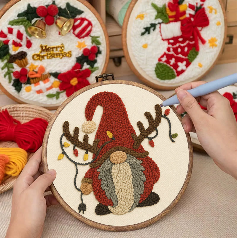 Christmas Gnome Punch Needle Kit - Christmas Wall Decor | Diy Holiday Gift Idea  - image 5