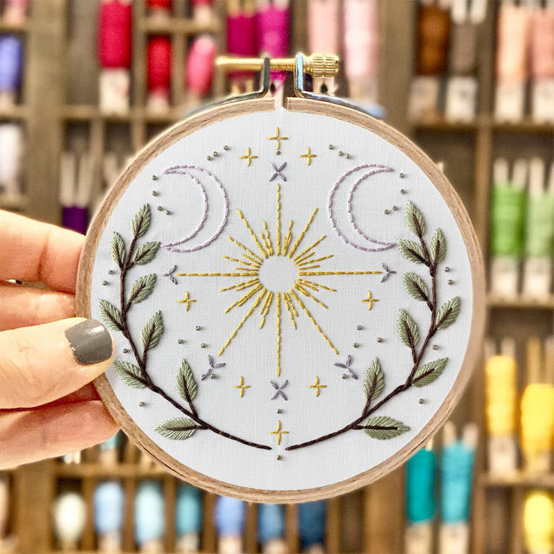 Rubbyoo Embroidery Kit - Cosmic Plants | Unique Desk Decor | Aesthetic Handmade Artwork - image 2