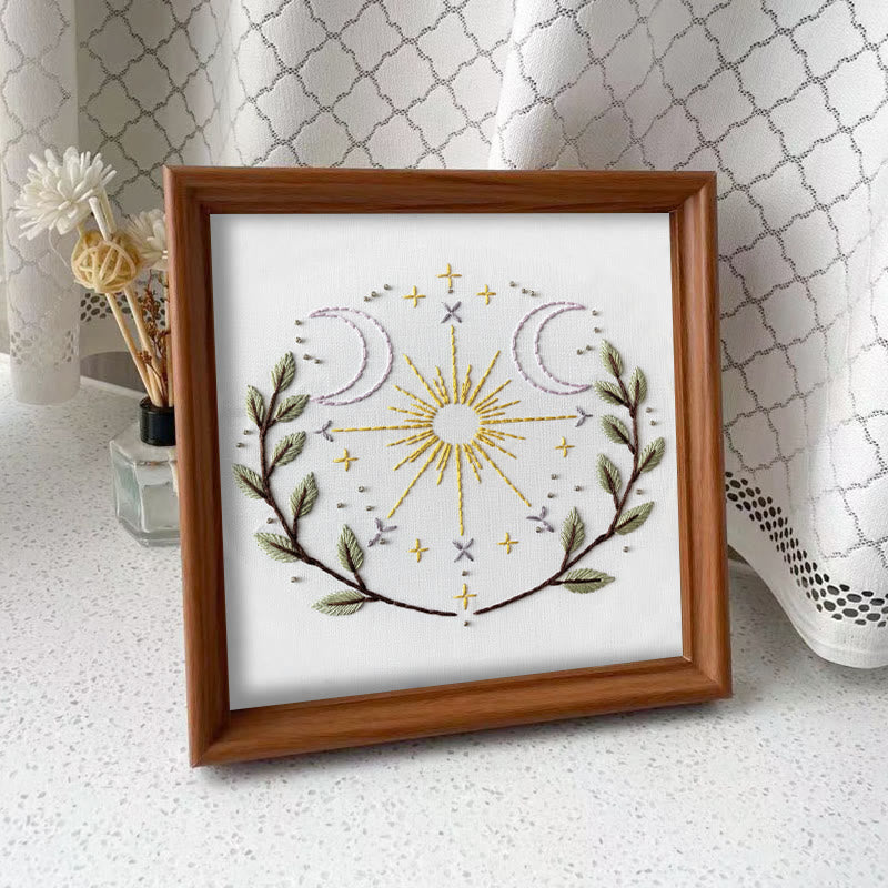 Rubbyoo Embroidery Kit - Cosmic Plants | Unique Desk Decor | Aesthetic Handmade Artwork - Embroidery Kit Plus An Extra Frame - image 9