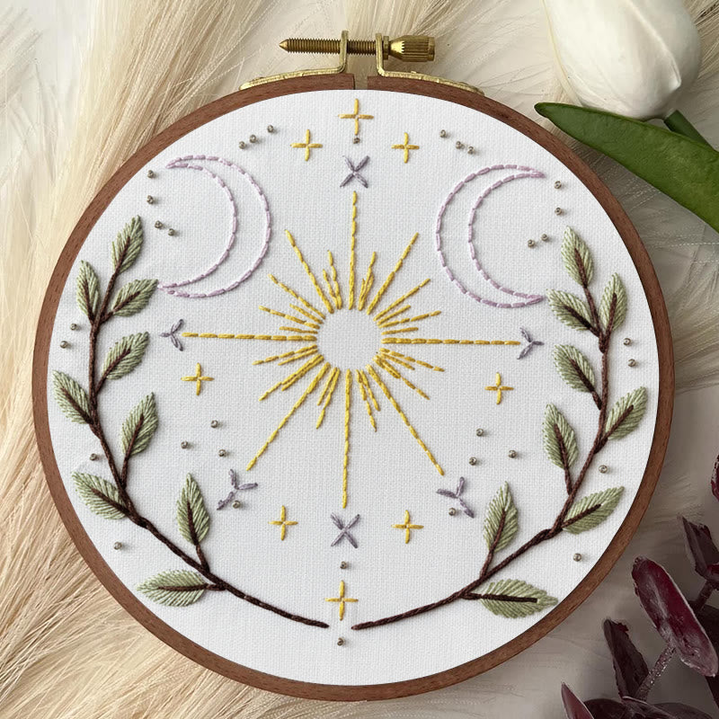 Rubbyoo Embroidery Kit - Cosmic Plants | Unique Desk Decor | Aesthetic Handmade Artwork - image 1