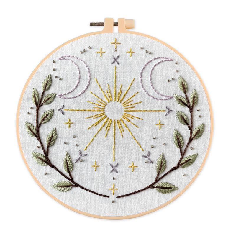 Rubbyoo Embroidery Kit - Cosmic Plants | Unique Desk Decor | Aesthetic Handmade Artwork - 20*20cm - image 0