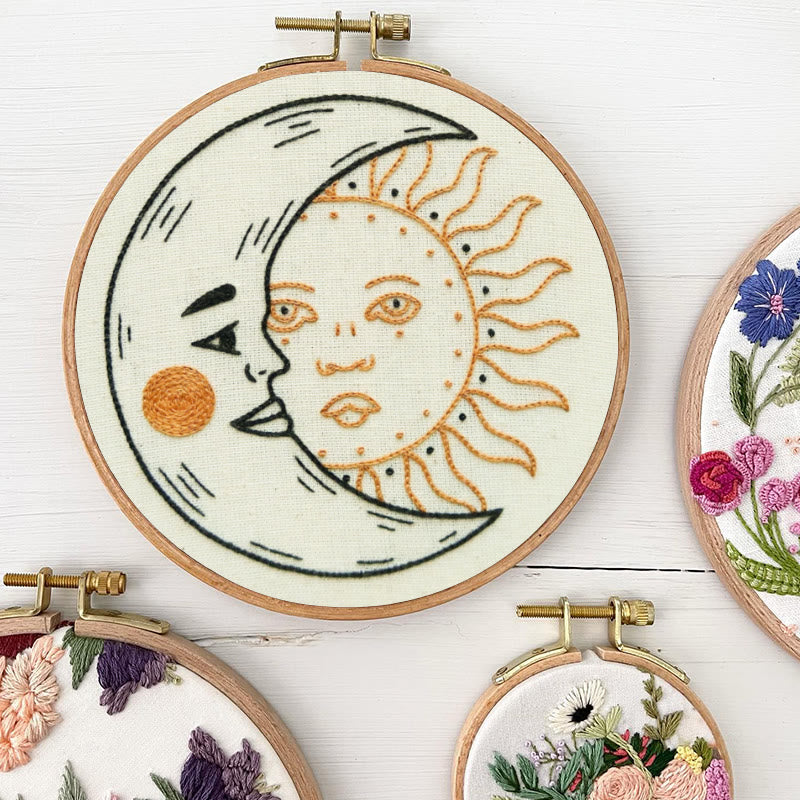 Rubbyoo Embroidery Kit - Crescent Moon And Sun | Mysterious Universe Craft | Diy Handmade Art - image 6