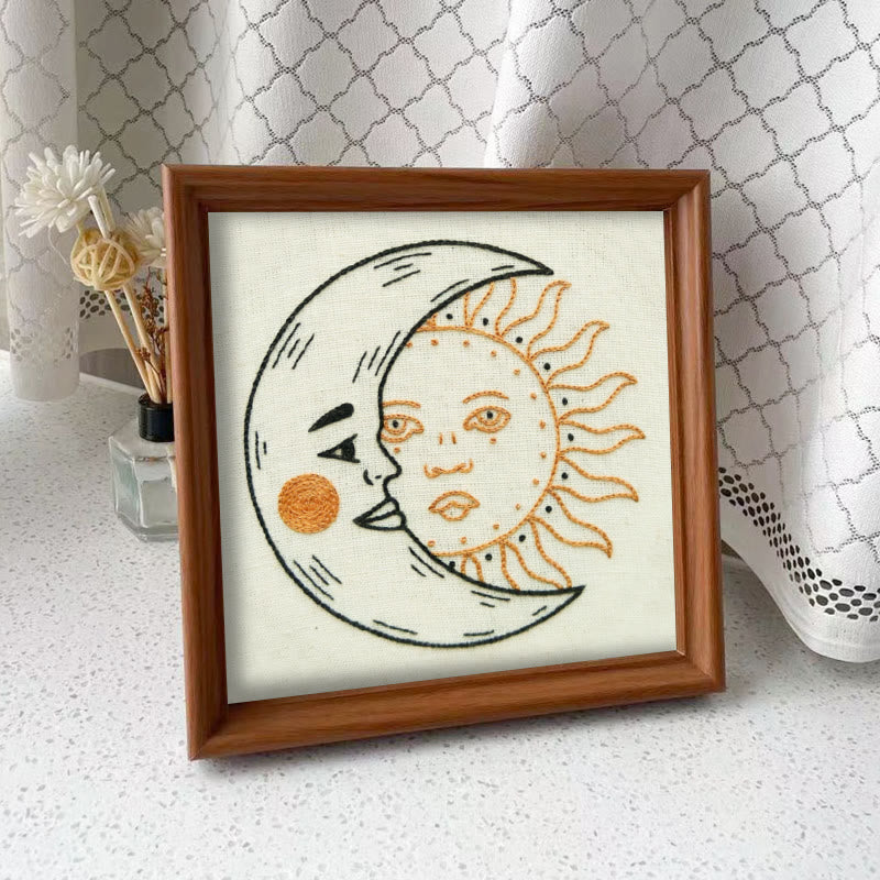 Rubbyoo Embroidery Kit - Crescent Moon And Sun | Mysterious Universe Craft | Diy Handmade Art - Embroidery Kit Plus An Extra Frame - image 9