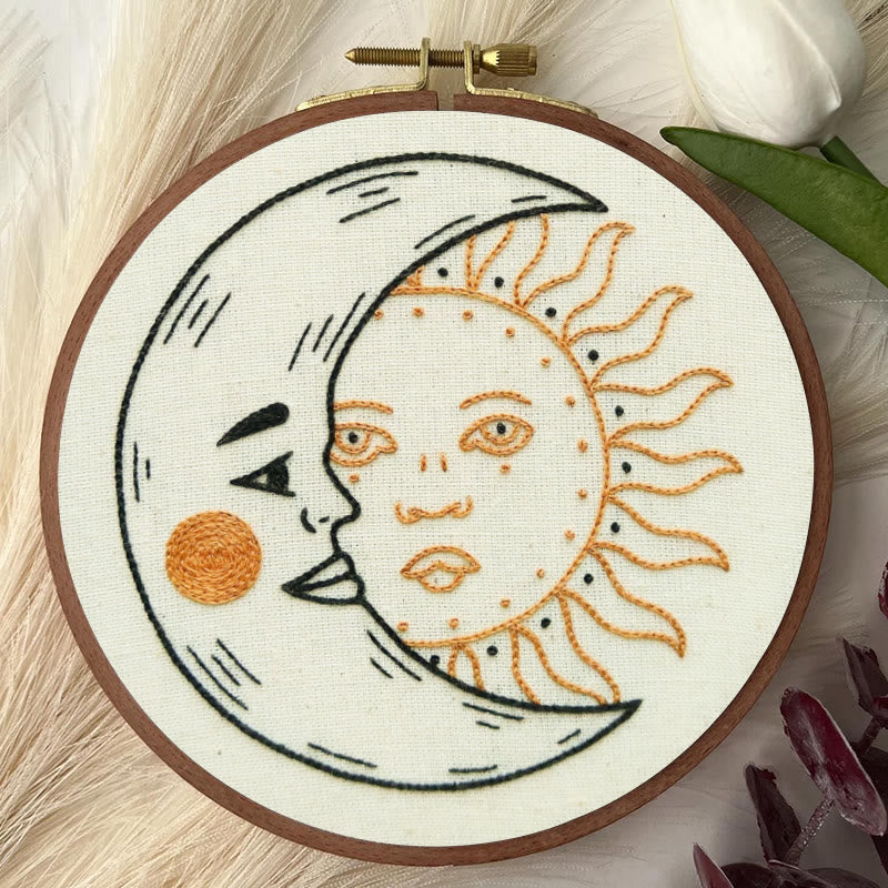 Rubbyoo Embroidery Kit - Crescent Moon And Sun | Mysterious Universe Craft | Diy Handmade Art - image 4