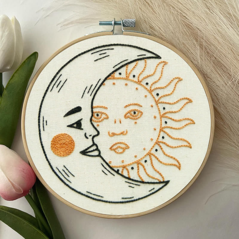 Rubbyoo Embroidery Kit - Crescent Moon And Sun | Mysterious Universe Craft | Diy Handmade Art - image 5
