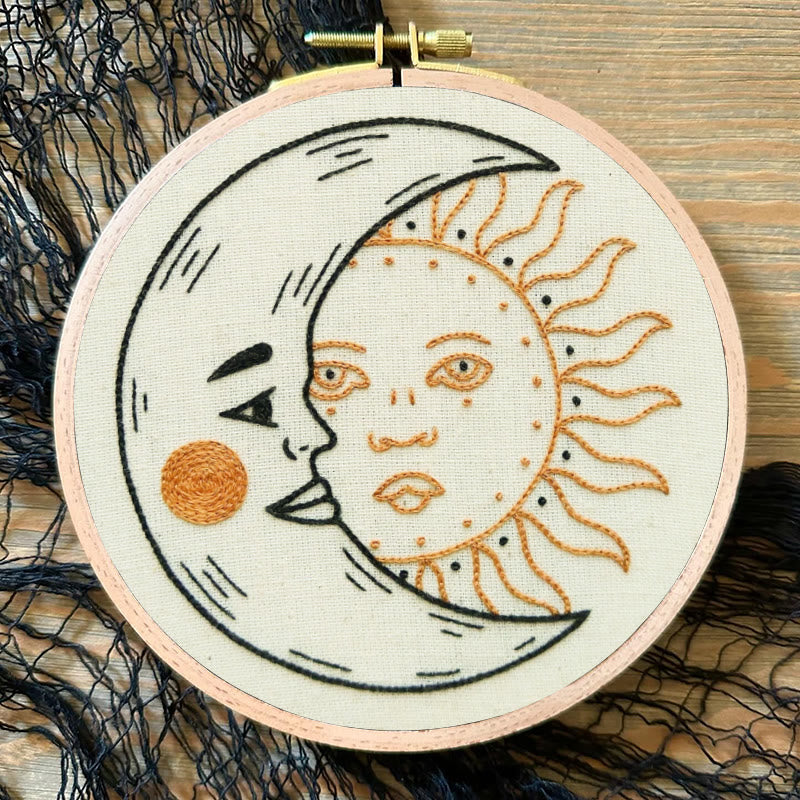 Rubbyoo Embroidery Kit - Crescent Moon And Sun | Mysterious Universe Craft | Diy Handmade Art - image 3