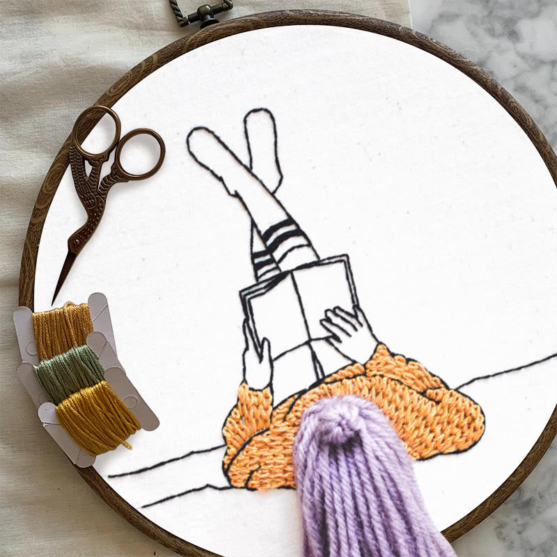 Rubbyoo Embroidery Kit - Reading Girl  | Creative Home Ornament | 3d Handmade Craft - image 6