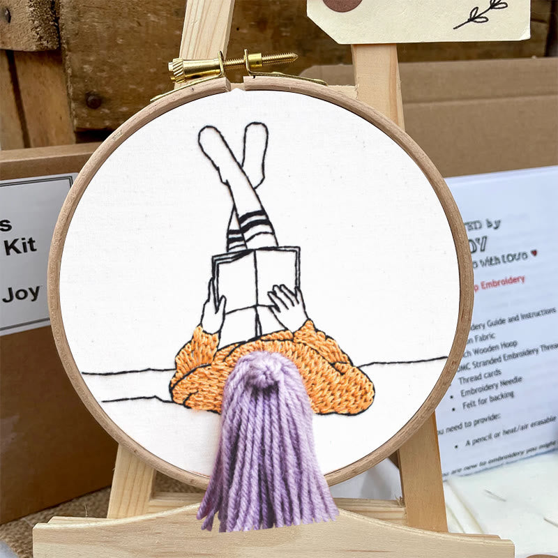 Rubbyoo Embroidery Kit - Reading Girl  | Creative Home Ornament | 3d Handmade Craft - image 5