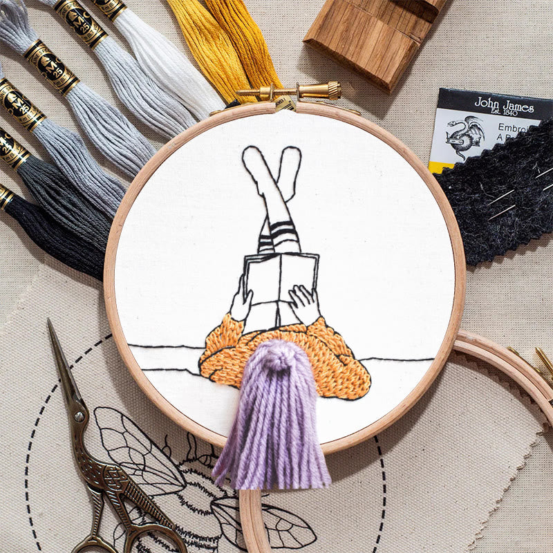 Rubbyoo Embroidery Kit - Reading Girl  | Creative Home Ornament | 3d Handmade Craft - image 8