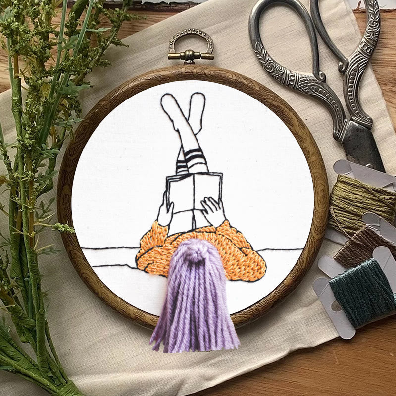 Rubbyoo Embroidery Kit - Reading Girl  | Creative Home Ornament | 3d Handmade Craft - image 7