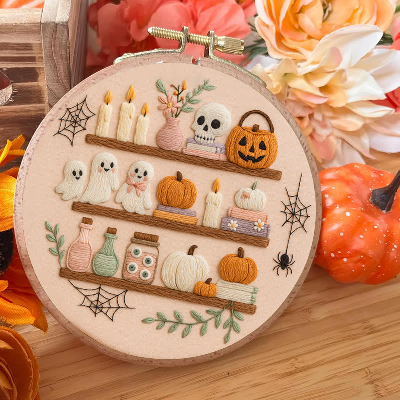 Rubbyoo Embroidery Kit -  Spooky Shelf |  Autumn Craft Idea | Witchy Halloween Decor - image 3