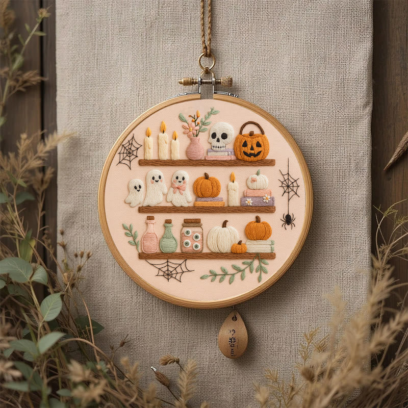 Rubbyoo Embroidery Kit -  Spooky Shelf |  Autumn Craft Idea | Witchy Halloween Decor - image 7