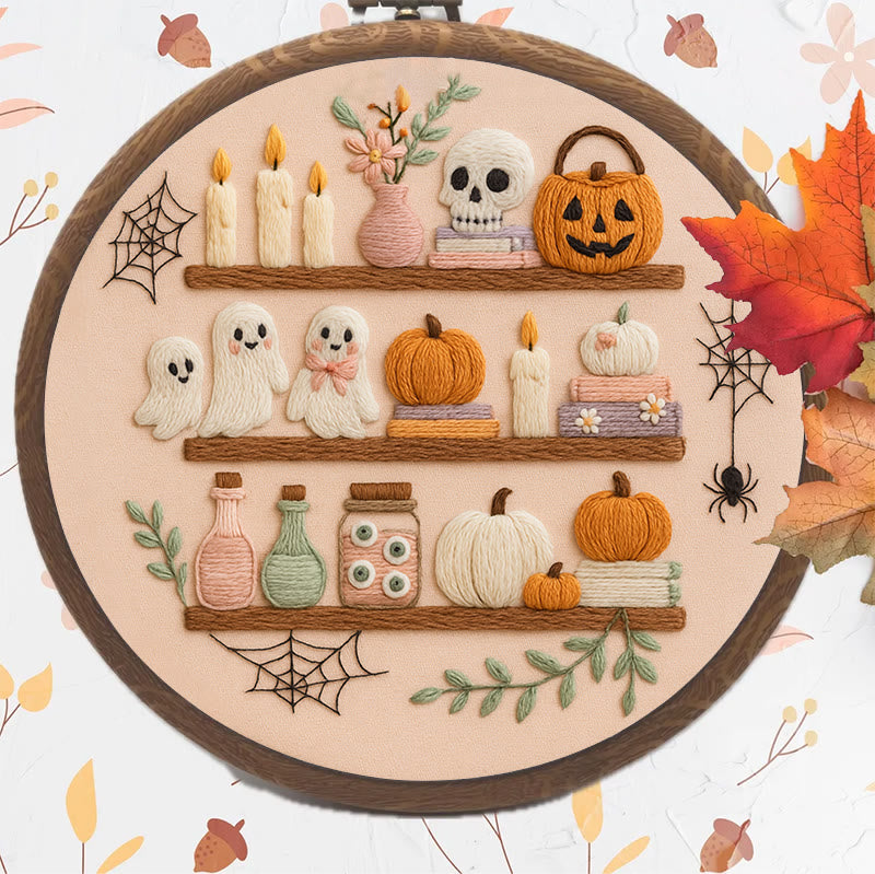 Rubbyoo Embroidery Kit -  Spooky Shelf |  Autumn Craft Idea | Witchy Halloween Decor - image 5
