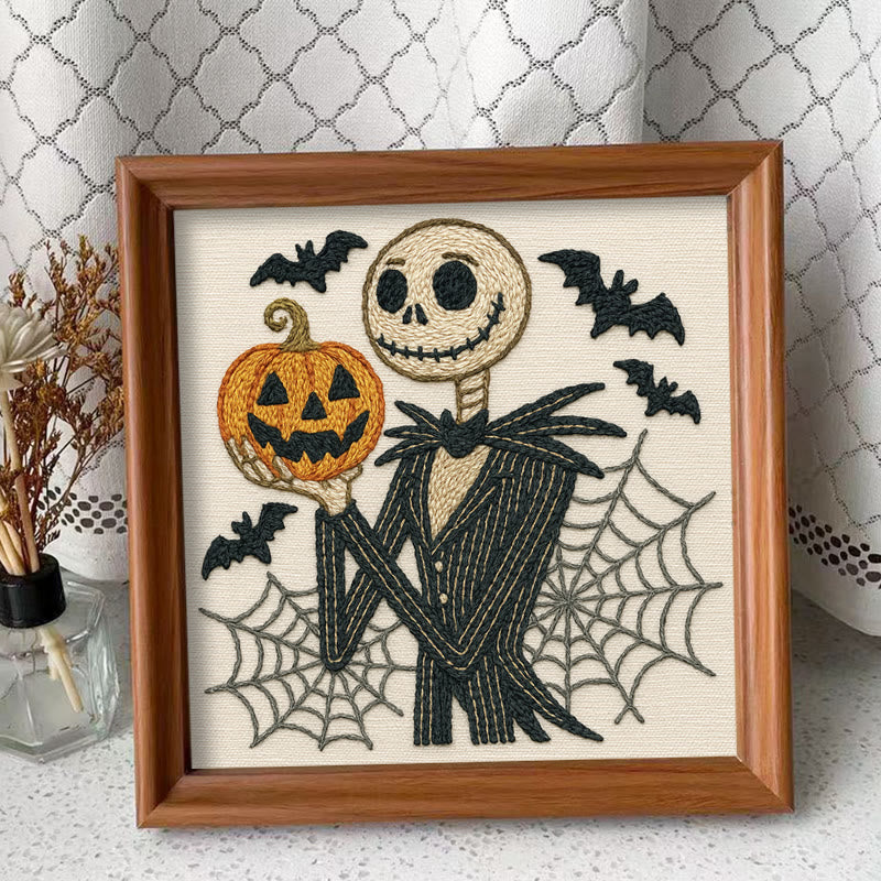 Rubbyoo Embroidery Kit - Skull Ghost In Suit |  Hoop Art For Halloween | Spooky Wall Decor - Embroidery Kit Plus An Extra Frame - image 8