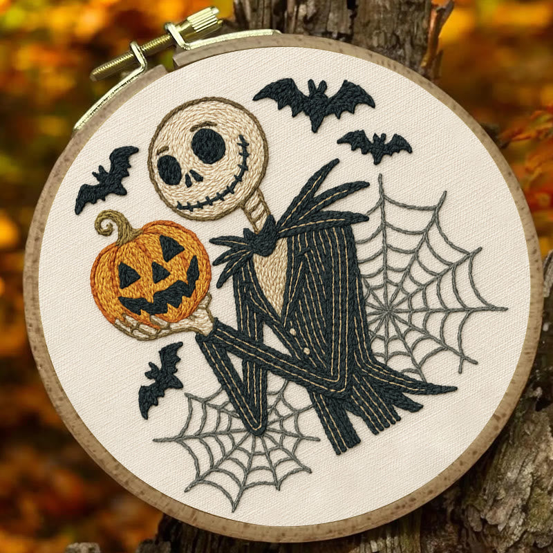 Rubbyoo Embroidery Kit - Skull Ghost In Suit |  Hoop Art For Halloween | Spooky Wall Decor - image 4