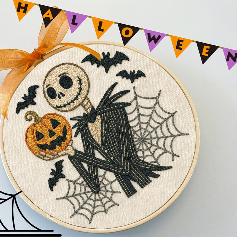 Rubbyoo Embroidery Kit - Skull Ghost In Suit |  Hoop Art For Halloween | Spooky Wall Decor - image 5