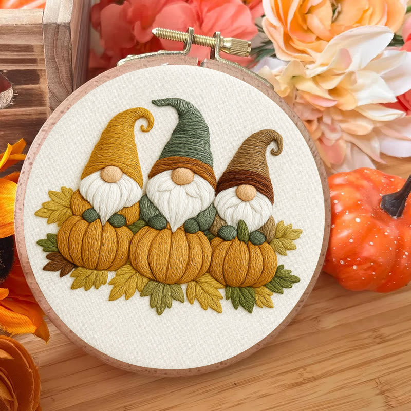 Rubbyoo Embroidery Kit - Pumpkin Gnome | Autumn Handmade Craft | Halloween Home Decor - image 4