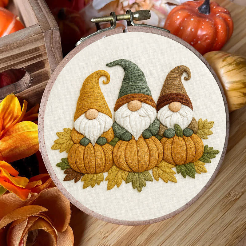 Rubbyoo Embroidery Kit - Pumpkin Gnome | Autumn Handmade Craft | Halloween Home Decor - image 6