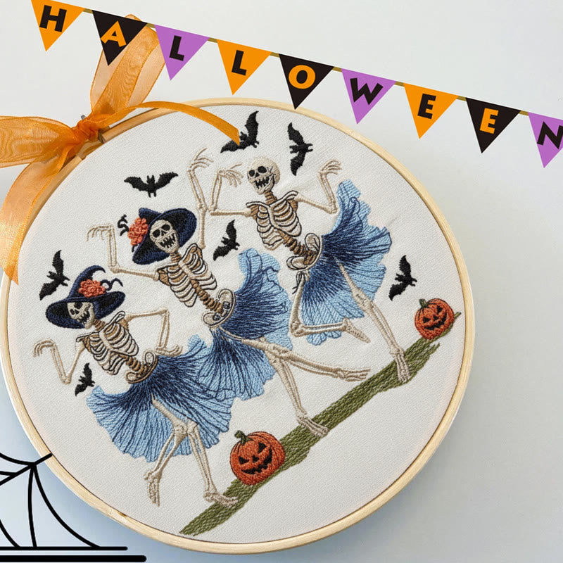 Rubbyoo Embroidery Kit - Ballet Skeleton | Halloween Gothic Handicraft | Diy Hanging Ornament  - image 6